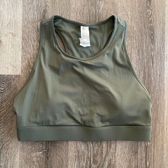 Fabletics Forest Green High-Neck Sports Bra - Picture 2 of 8